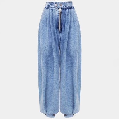 Women's blue high waisted balloon leg jeans