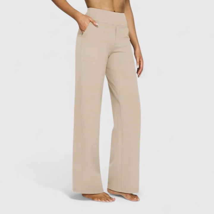 Women's wide-leg trousers in cream