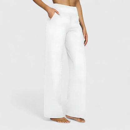 Women's wide-leg trousers in white