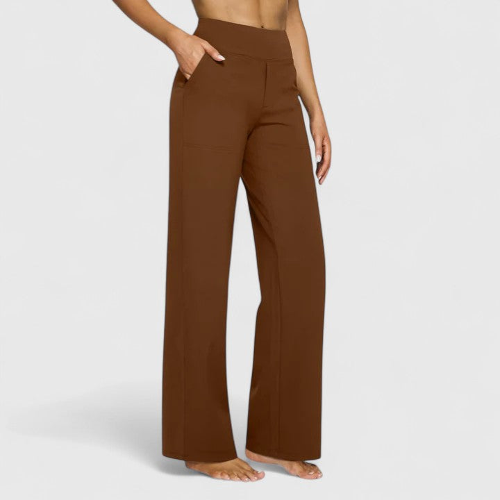 Women's wide-leg trousers in brown
