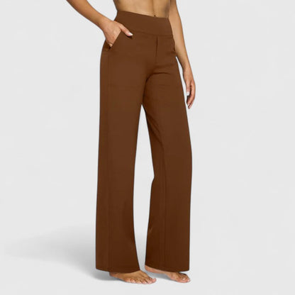 Women's wide-leg trousers in brown
