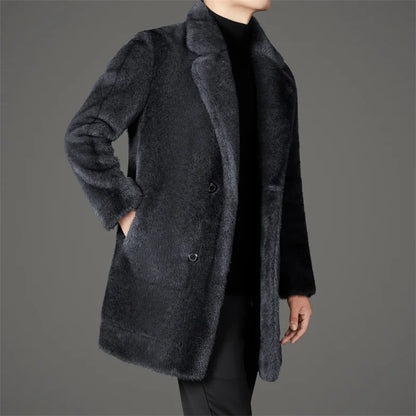 Men's reversible faux fur coat