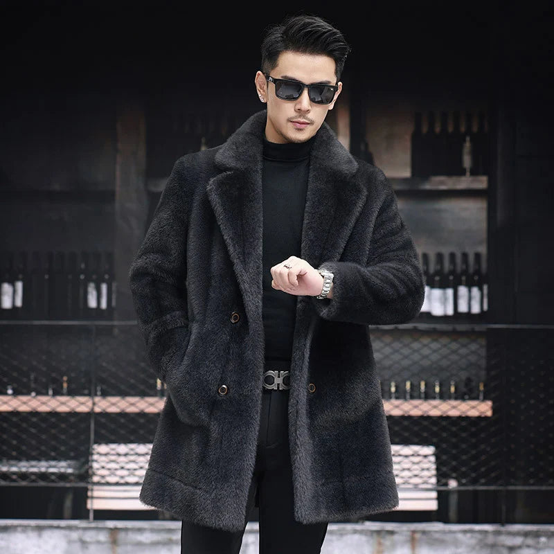 Men's reversible faux fur coat