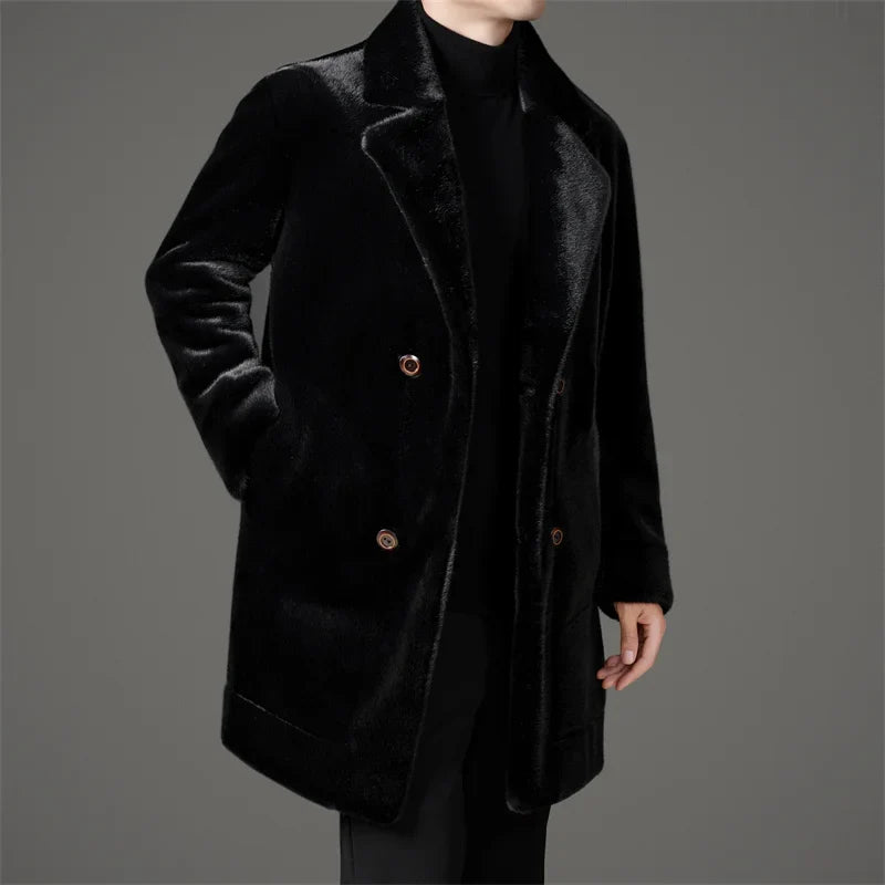 Men's reversible faux fur coat