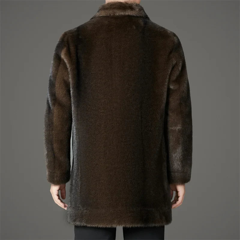 Men's reversible faux fur coat