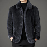 Reid | Men's Reversible Faux Fur Jacket with Button Front and Pockets