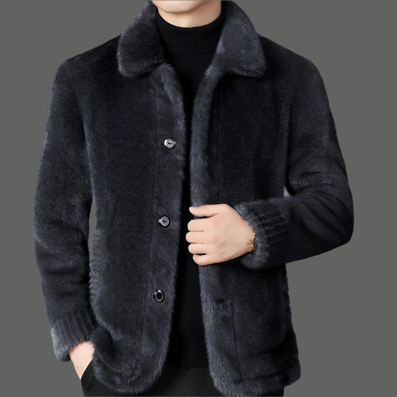 Men's reversible faux fur jacket
