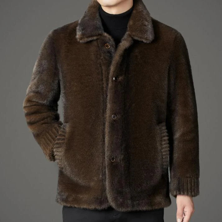 Men's reversible faux fur jacket
