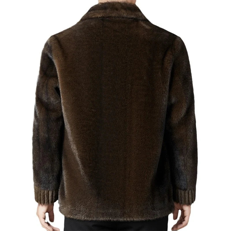 Men's reversible faux fur jacket