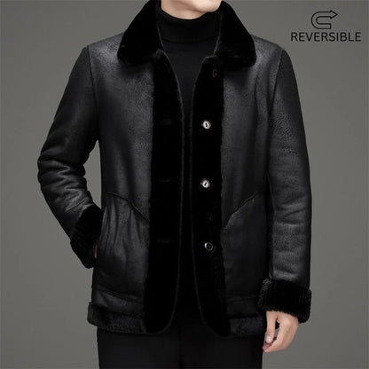 Men's reversible faux fur jacket