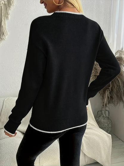Snowflake Print Winter Crewneck Sweater – view 5