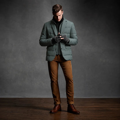 Men's duck down jacket in blazer style