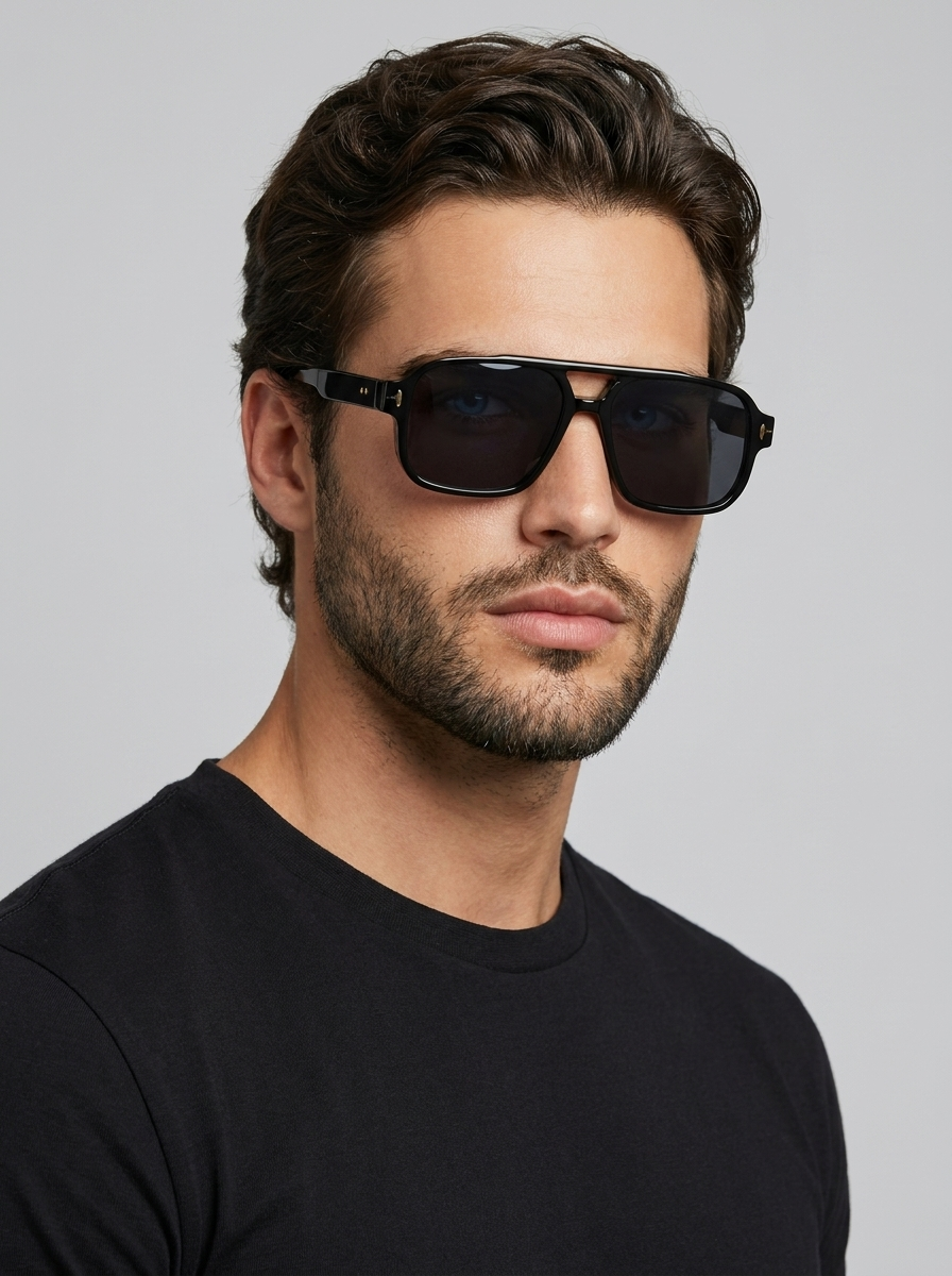 Men's green Square Sunglasses