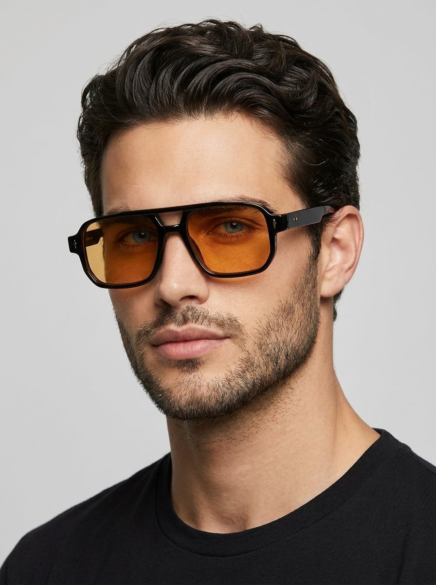 Men's green Square Sunglasses