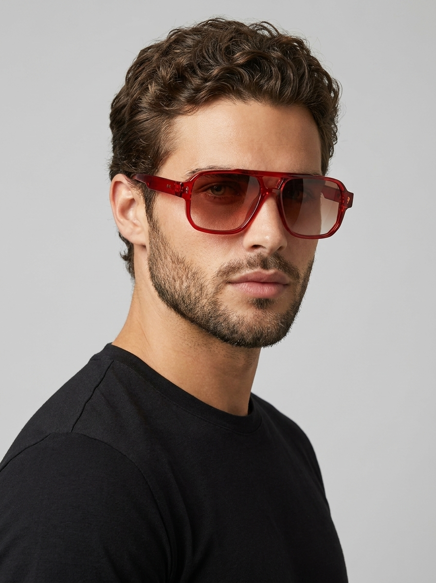 Men's green Square Sunglasses