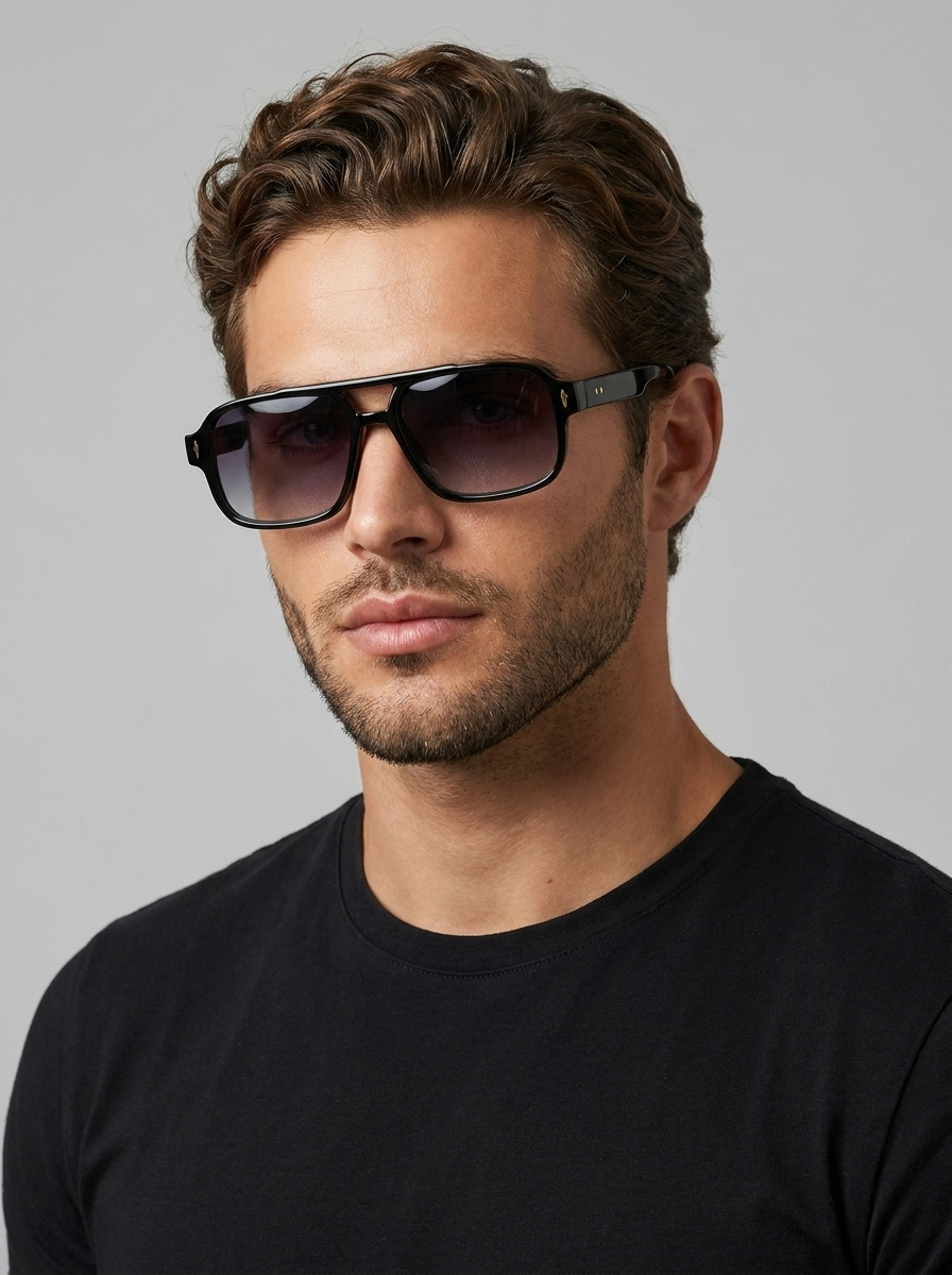 Men's green Square Sunglasses