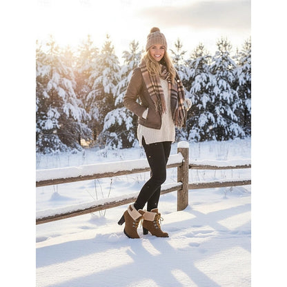 Fur-Trimmed Lace-Up Winter Boots – view 3