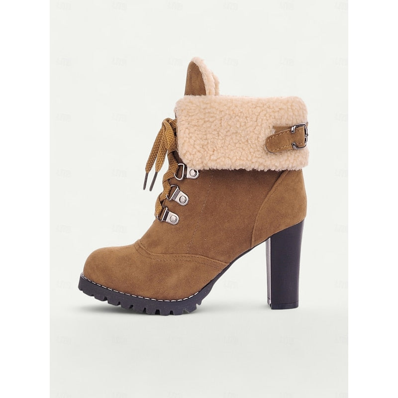 Fur-Trimmed Lace-Up Winter Boots – view 5