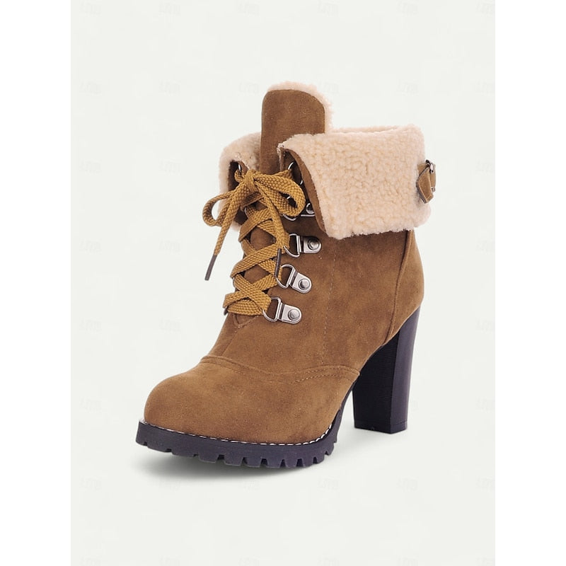 Fur-Trimmed Lace-Up Winter Boots – view 6
