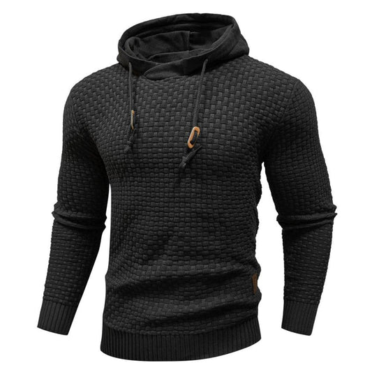Dominic textured knit hoodie, front view