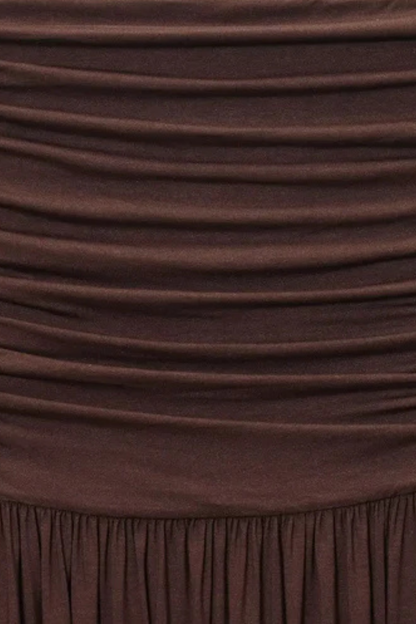 Women's strapless pleated maxi summer dress