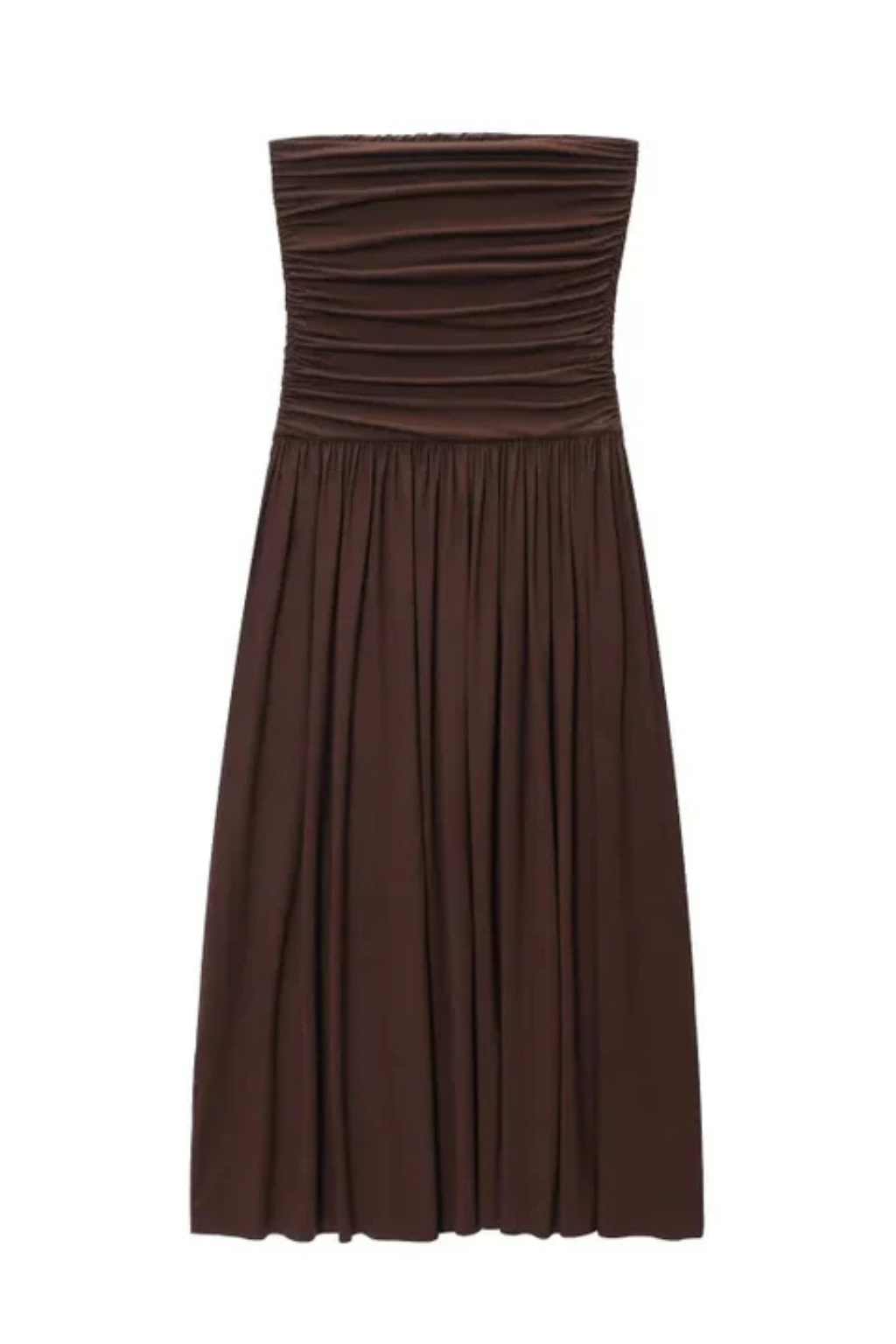 Women's strapless pleated maxi summer dress