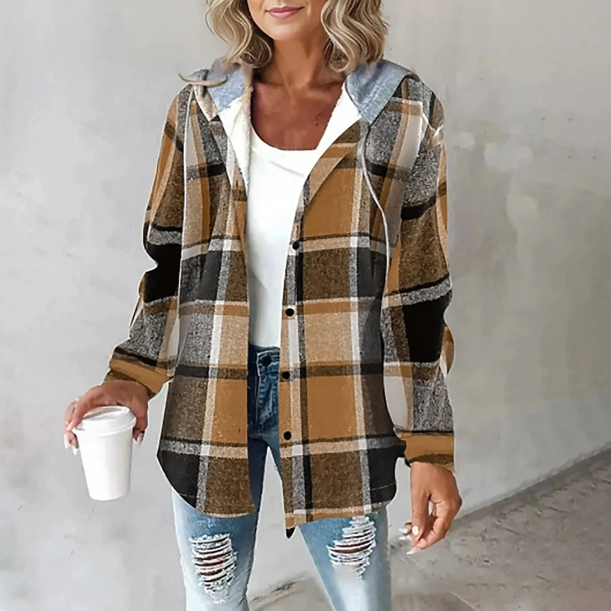 Women's brown insulated wind-resistant jacket