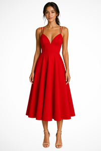 Isadora | Women's Sweetheart A-Line Midi Wedding Guest Dress