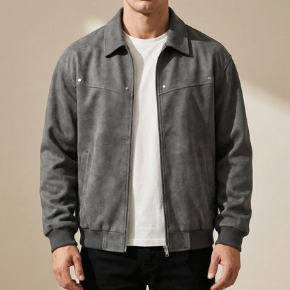 Delilah lambskin leather jacket in gray