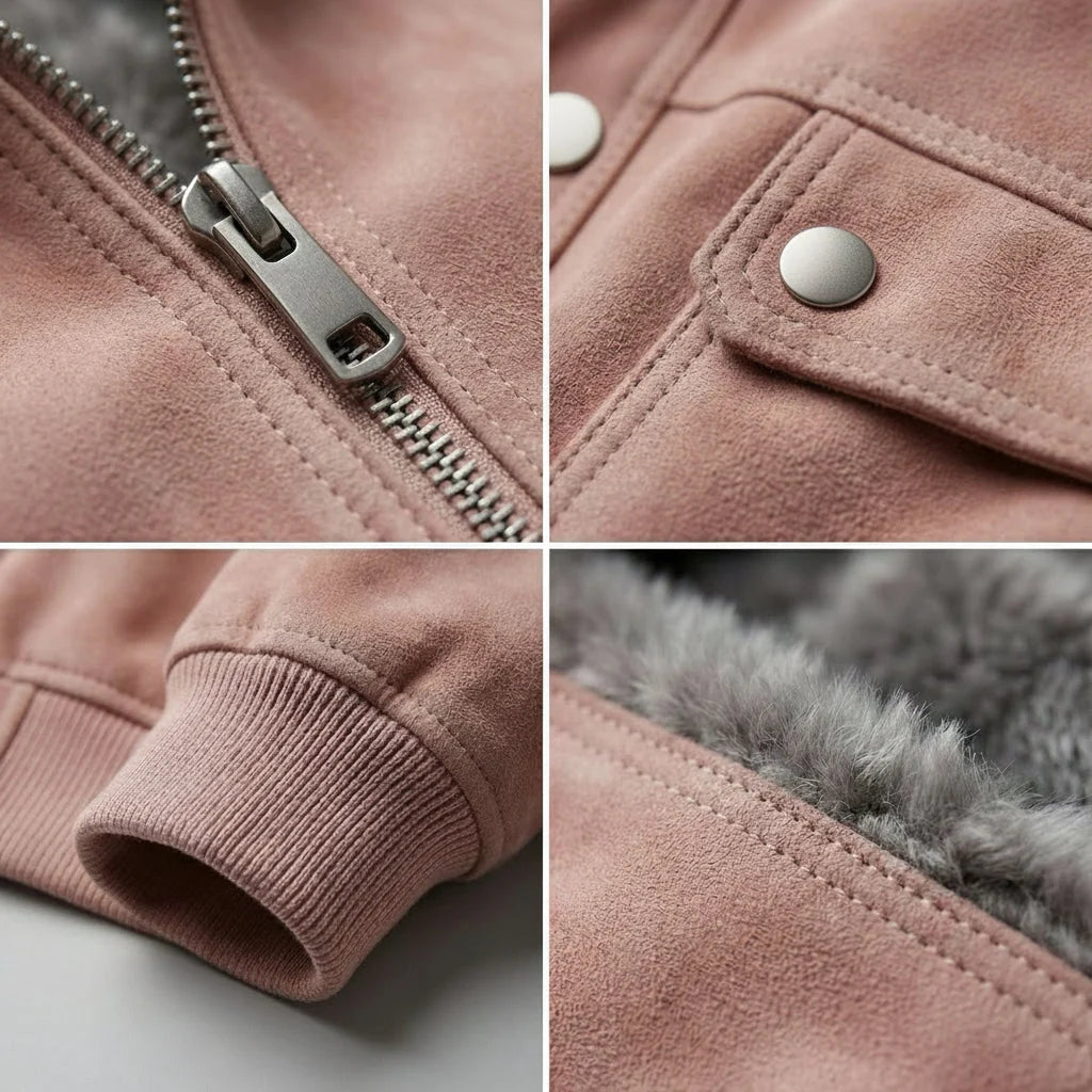 Delilah lambskin leather jacket, back view