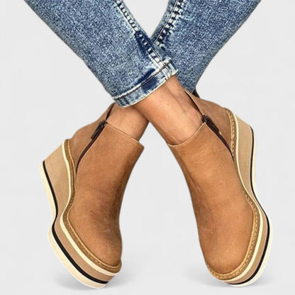 Waterproof Platform Round-Toe Ankle Boots