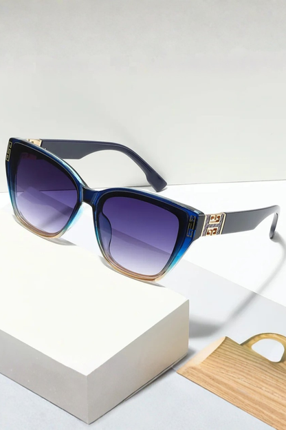 Women's cat eye sunglasses with gold detail