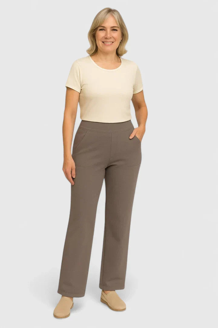 Women's comfort pants in brown