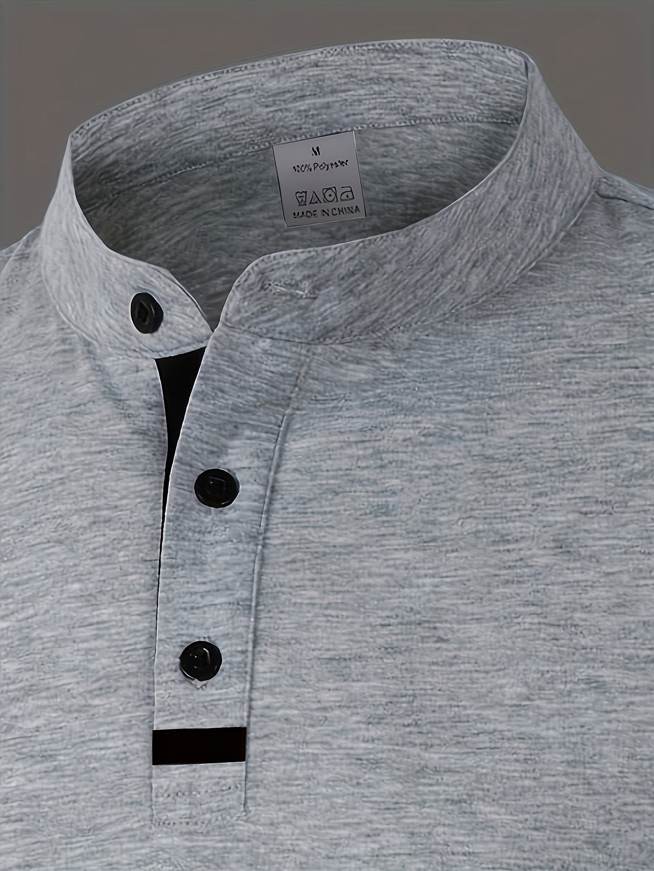 Men's Round-Neck Button-Placket Henley – view 3