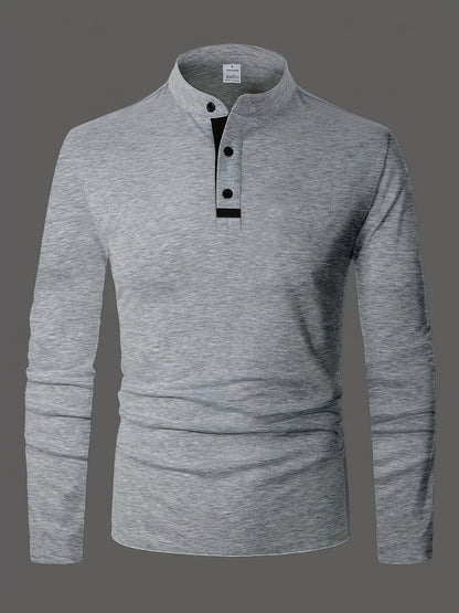 Men's Round-Neck Button-Placket Henley – view 4