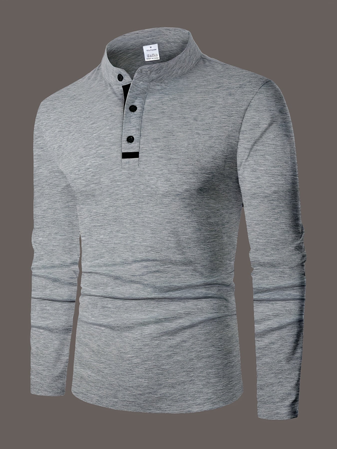 Men's Round-Neck Button-Placket Henley – view 5