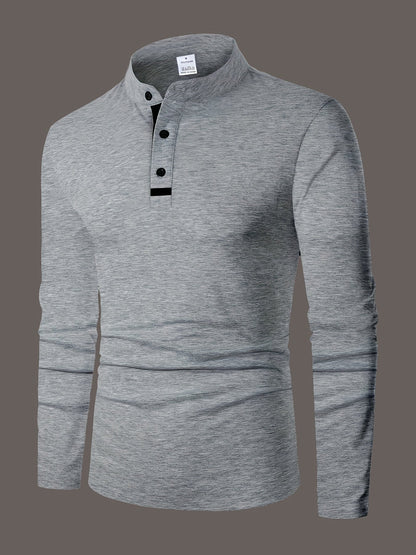 Men's Round-Neck Button-Placket Henley – view 5