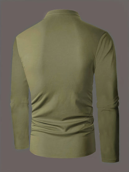 Men's Round-Neck Button-Placket Henley – view 7