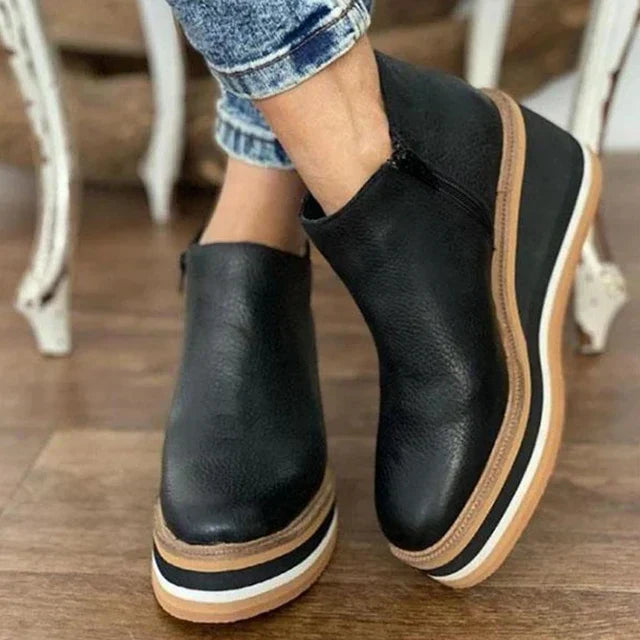 Jenna | Black Ankle Boots Women Waterproof Design 1