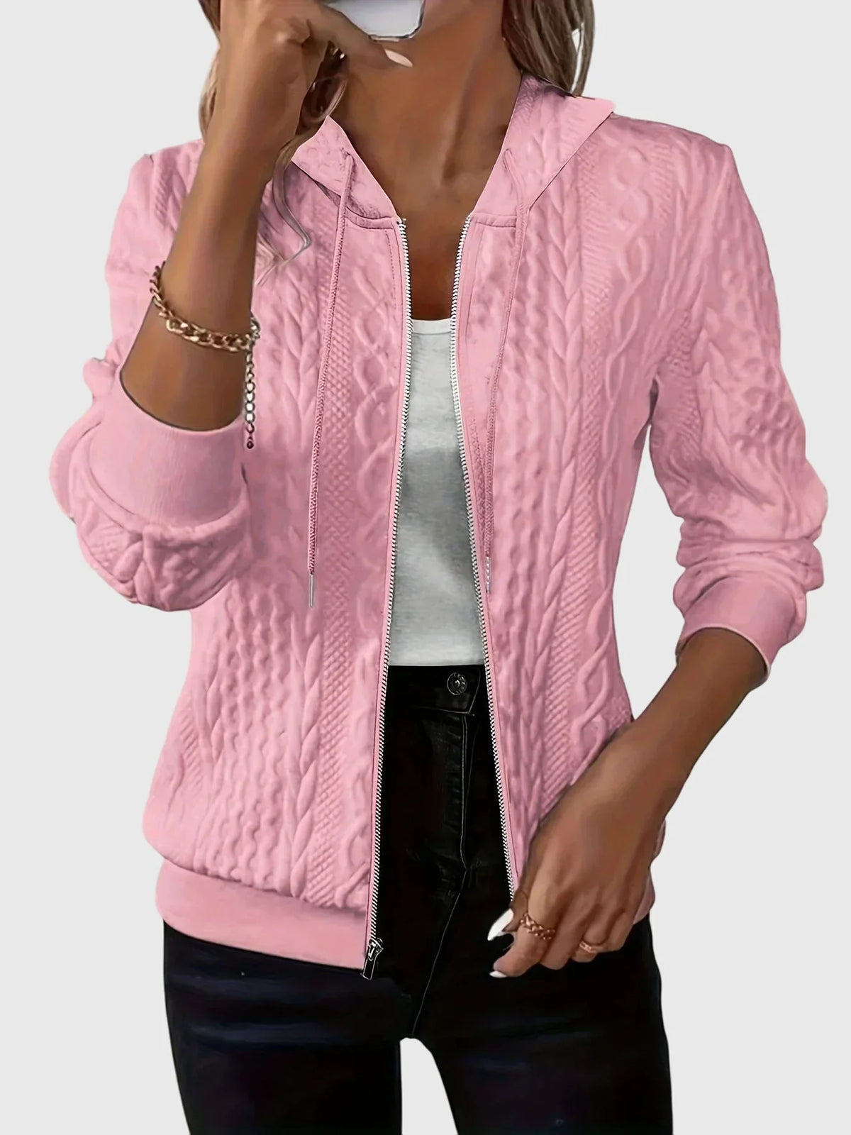 Women's pink zip hoodie