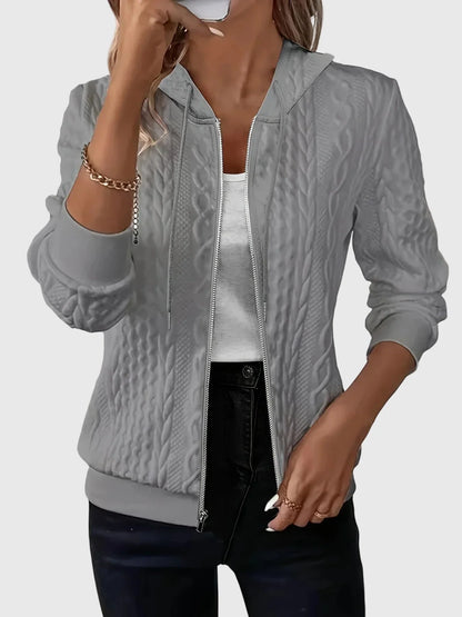 Women's gray zip hoodie