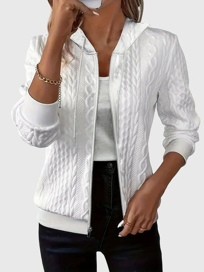 Women's white zip hoodie