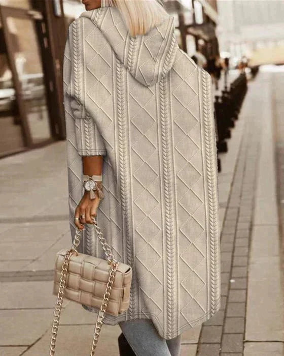 Women's long cardigan with hood