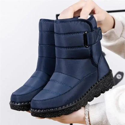 Blue Chunky Lug-Sole Combat Boots with Cushioned Fit