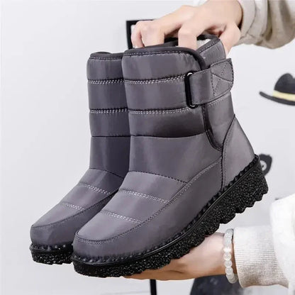 Gray Chunky Lug-Sole Combat Boots with Cushioned Fit