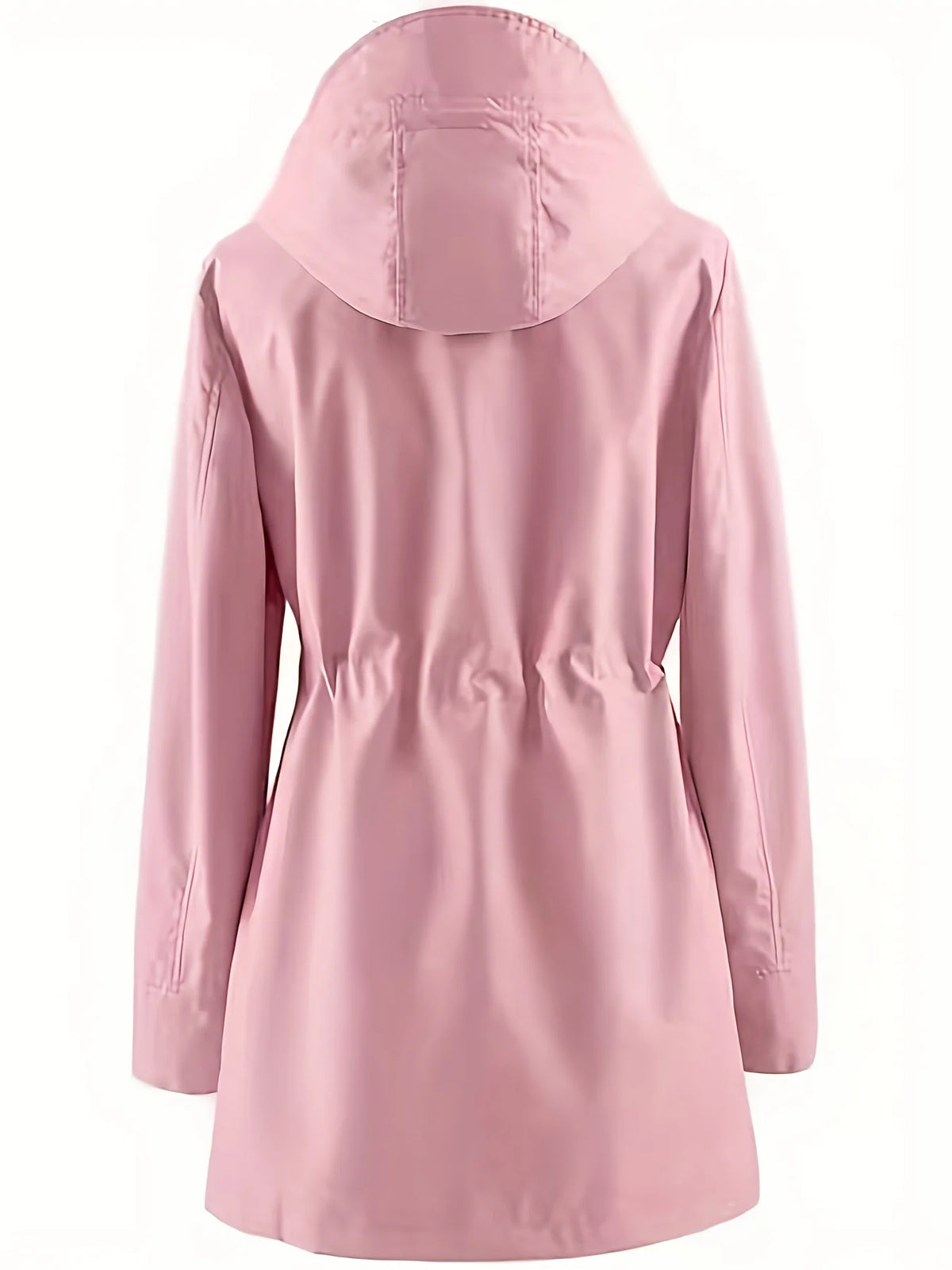 Women's Plus Size Rain Jacket, Hooded Drawstring Coat