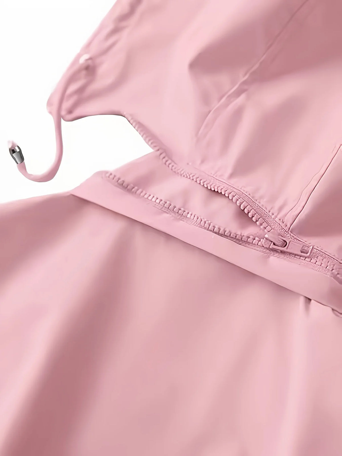Women's Plus Size Rain Jacket, Hooded Drawstring Coat