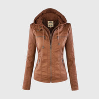 Daphne | Women's Hooded Leather-Look Jacket with Tailored Fit for Fall