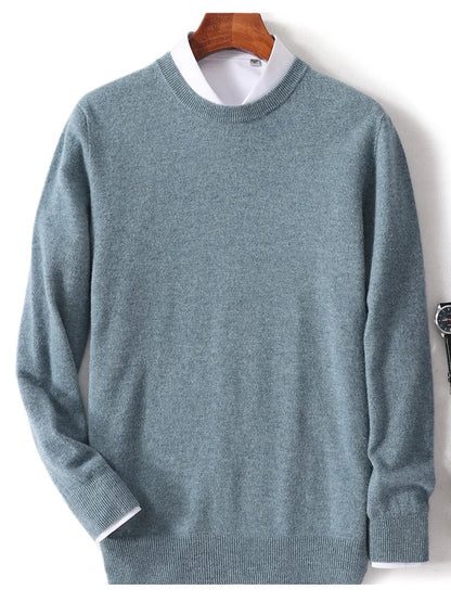 Merino wool cashmere blend crewneck sweater