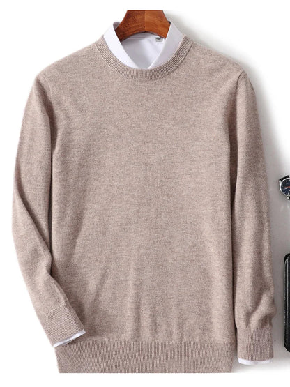 Merino wool cashmere blend crewneck sweater